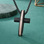 Hip-Hop Retro Cross Carbon Fiber Titanium Steel Men's Pendant Necklace