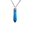 Ethnic Geometric Stainless Steel Natural Stone Crystal Pendant Necklace