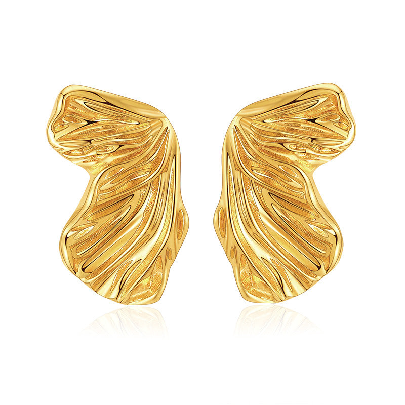 1 Pair Minimalist Vintage Butterfly 18k Gold Plated Copper Ear Studs