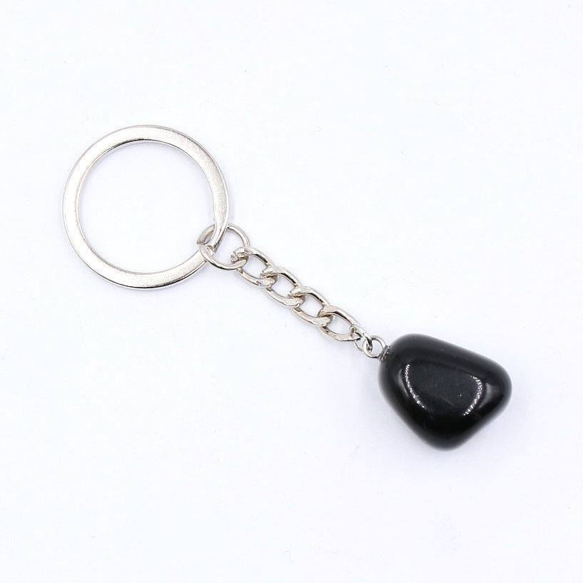 Irregular Natural Stone Crystal Keychain Pendant for Bags