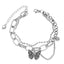 Korean Stainless Steel Love Heart Pendant Rabbit Charm Bracelet