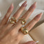 Minimalist Geometric Gold Plated Alloy Ring Set for Women