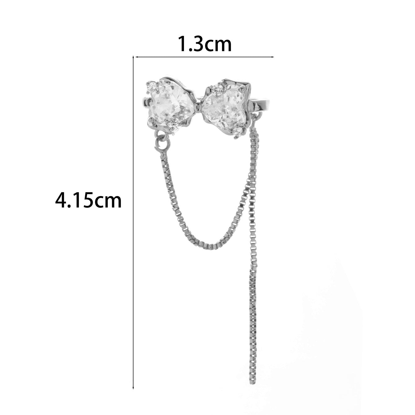 Heart Shape Butterfly Zircon Cartilage Ear Clip Earrings