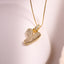 Vintage 18k Gold Plated Zircon Initial Pendant Necklace