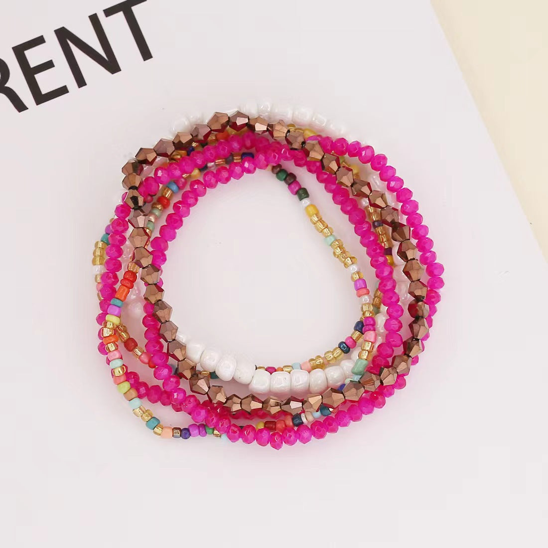 Bohemian Multi-layer Crystal Glass Beaded Bracelet for Women