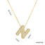 Korean Style Gold Plated Zircon Letter Pendant Necklace