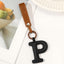 Basic Alphabet PU Leather Keychain Pendant