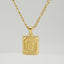 Fashion Letter Rectangle Titanium Steel Pendant Necklace Gold Plated Stainless Steel Necklaces