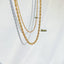 Gold-Plated Thick Hemp Flowers Stainless Steel  Chain Necklace Hip Hop Accessories