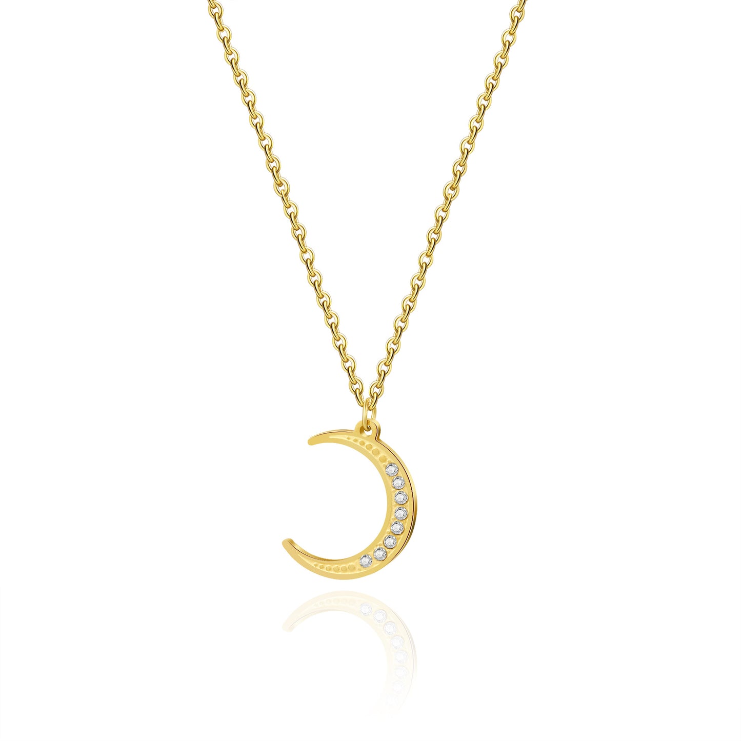 Fashion Star and Moon Leaf Stainless Steel Necklace for Women