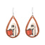 Vintage Pumpkin Patchwork Wood Ghost Bat Earrings