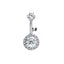 Elegant Zircon Snowflake & Teardrop Belly Ring - Stainless Steel & White Gold Plated