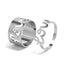 Simple Punk Hollow Universe Planet Adjustable Couple Rings Set