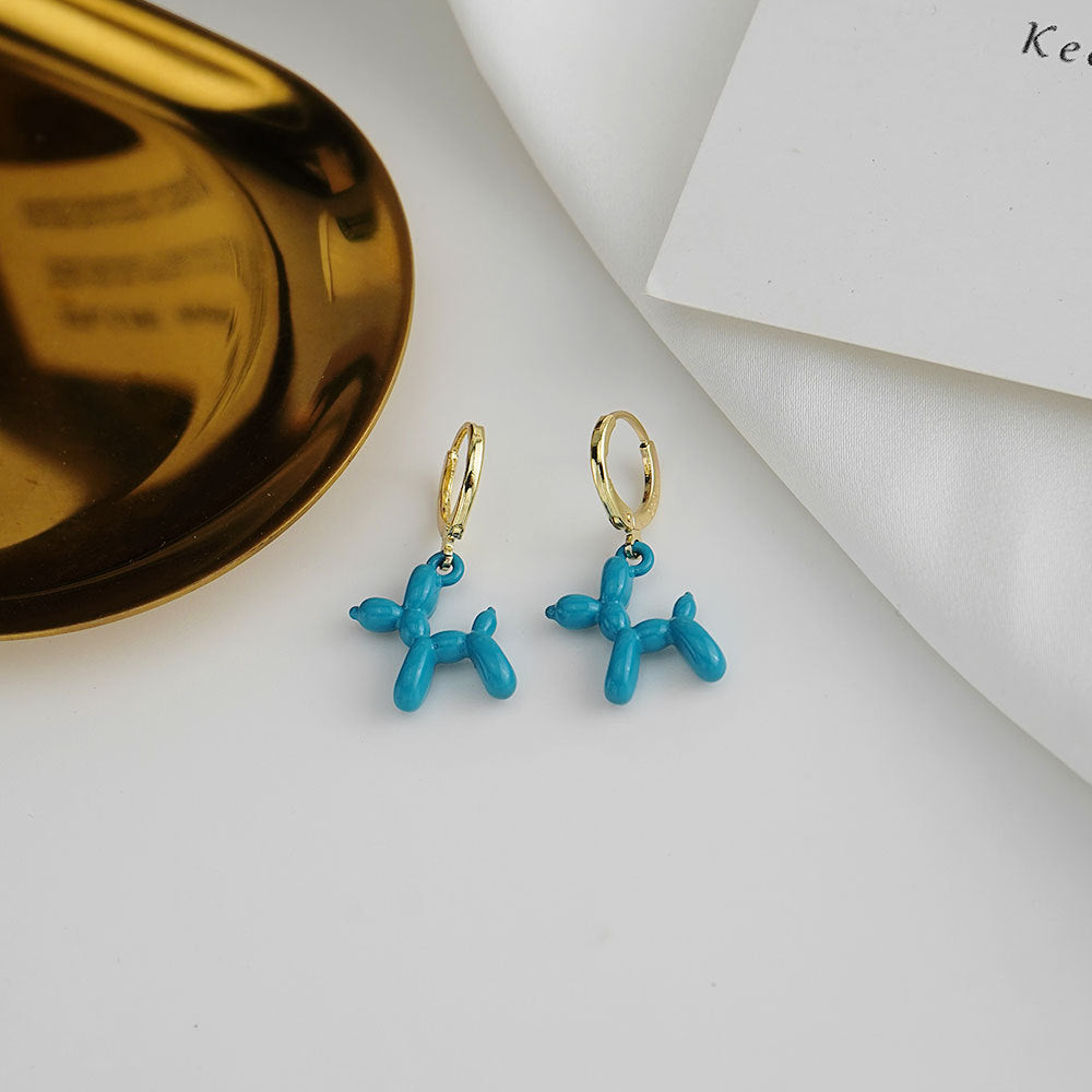 Simple Style Candy Color Balloon Dog Alloy Women's Earrings