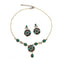 Elegant Bohemian Rhinestone Inlay Flower Necklace and Earrings Set for Women