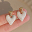 1 Pair Elegant Heart Shape Alloy Inlay Zircon Women'S Drop Earrings
