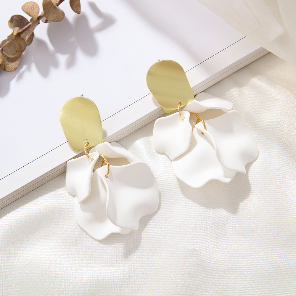 1 Pair Elegant Luxurious Sweet Petal Alloy Dangling Earrings