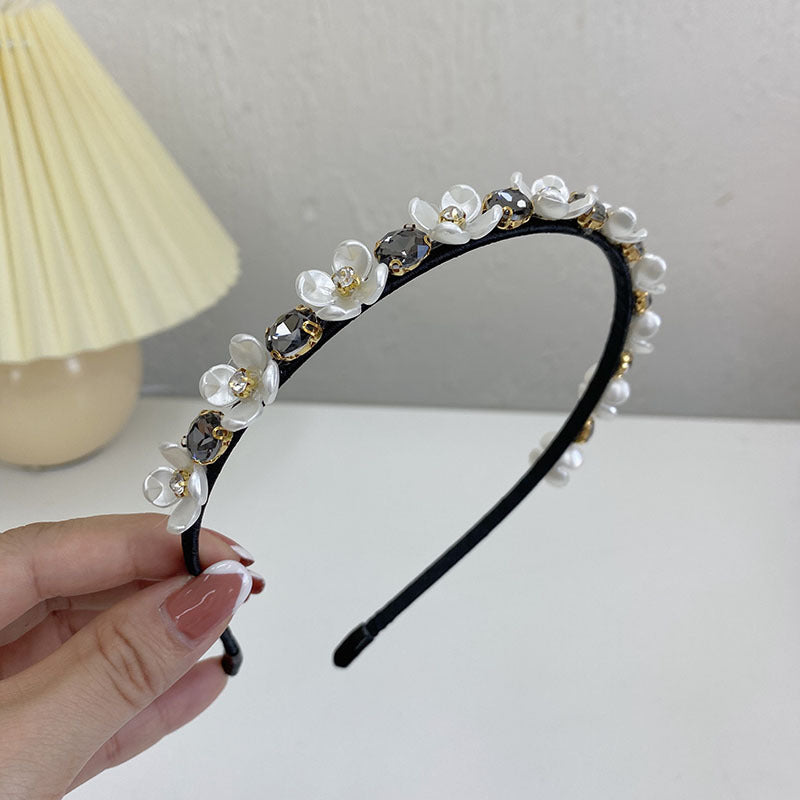 Korean Pearl Flower Rhinestone Headband