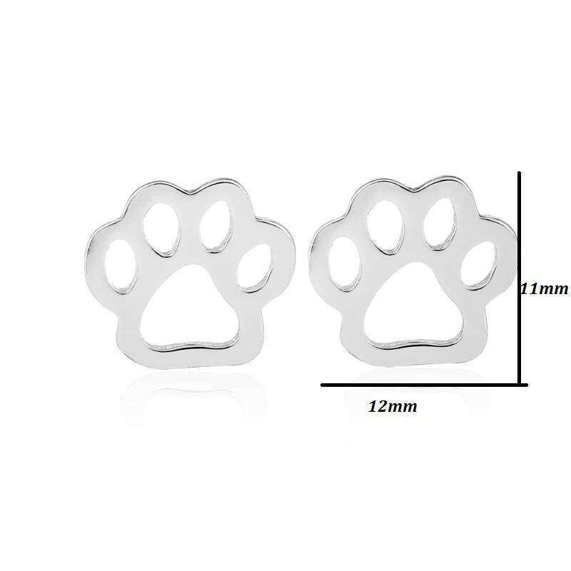 Fashion Cat Stainless Steel Plating Ear Studs 1 Pair