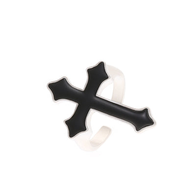 Gothic Black Cross Punk Unisex Ring