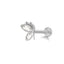 Butterfly Bow Knot Leaf Lip Rings with White Zircon and Rhinestones in Stainless Steel and Gold Plated Finish