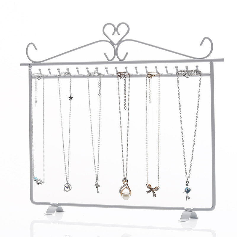 Simple Style Solid Color Iron Jewelry Display Rack for Necklaces and Bracelets