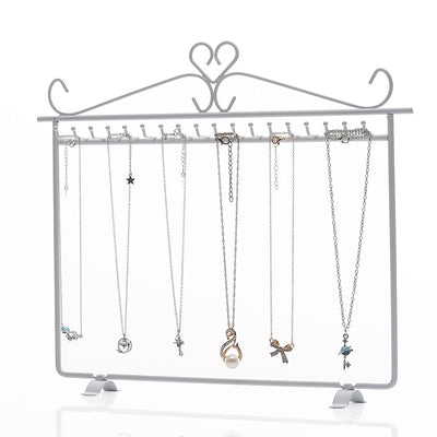 Simple Style Solid Color Iron Jewelry Display Rack for Necklaces and Bracelets