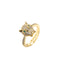 Geometric Gold Plated Copper Zircon Lion Head Ring