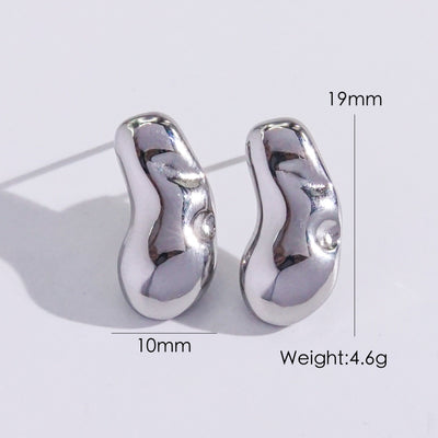 Y2K Geometric 14K Gold Plated Stainless Steel Pea Ear Studs