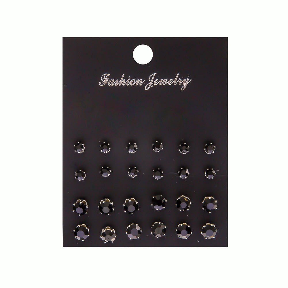 Fashion Zircon Octopus Stud Earrings Set - 12 Pairs Trendy Minimalist Jewelry for Women