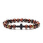 Alloy Cross Bracelet with Turquoise Tiger's Eye and Volcanic Stone Beads