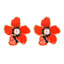 1 Pair Elegant Flower Enamel Alloy Pearl Stud Earrings