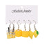 Simple Style Acrylic Fruit and Animal Drop Earrings Set