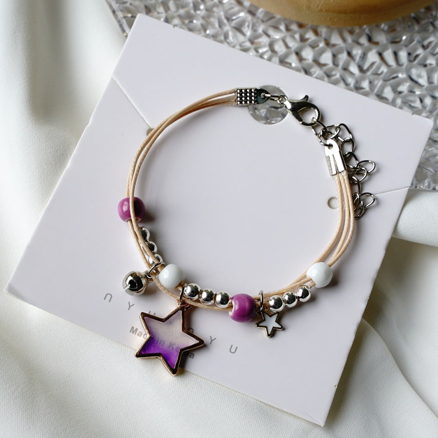 Simple Style Purple Star Butterfly Alloy Epoxy Bracelet for Women