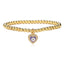 18k Gold Plated Devil's Eye Copper Bead Bracelet with Zircon and Enamel Detailing