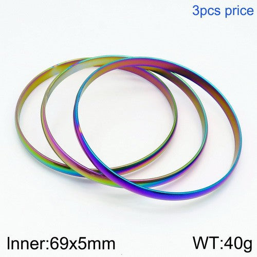 European Fashion Multicolor Round Titanium Steel Women's Bangle Bracelet