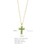 Glam Zircon Cross Pendant Necklace for Women in Copper Plated Stainless Steel