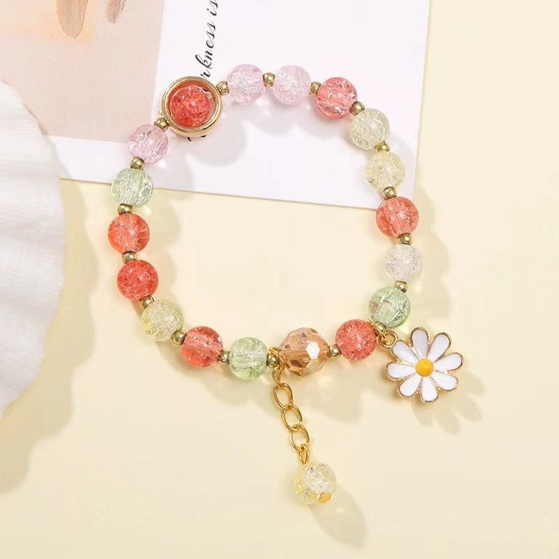 Sweet Daisy Crystal Beaded Women's Bracelet