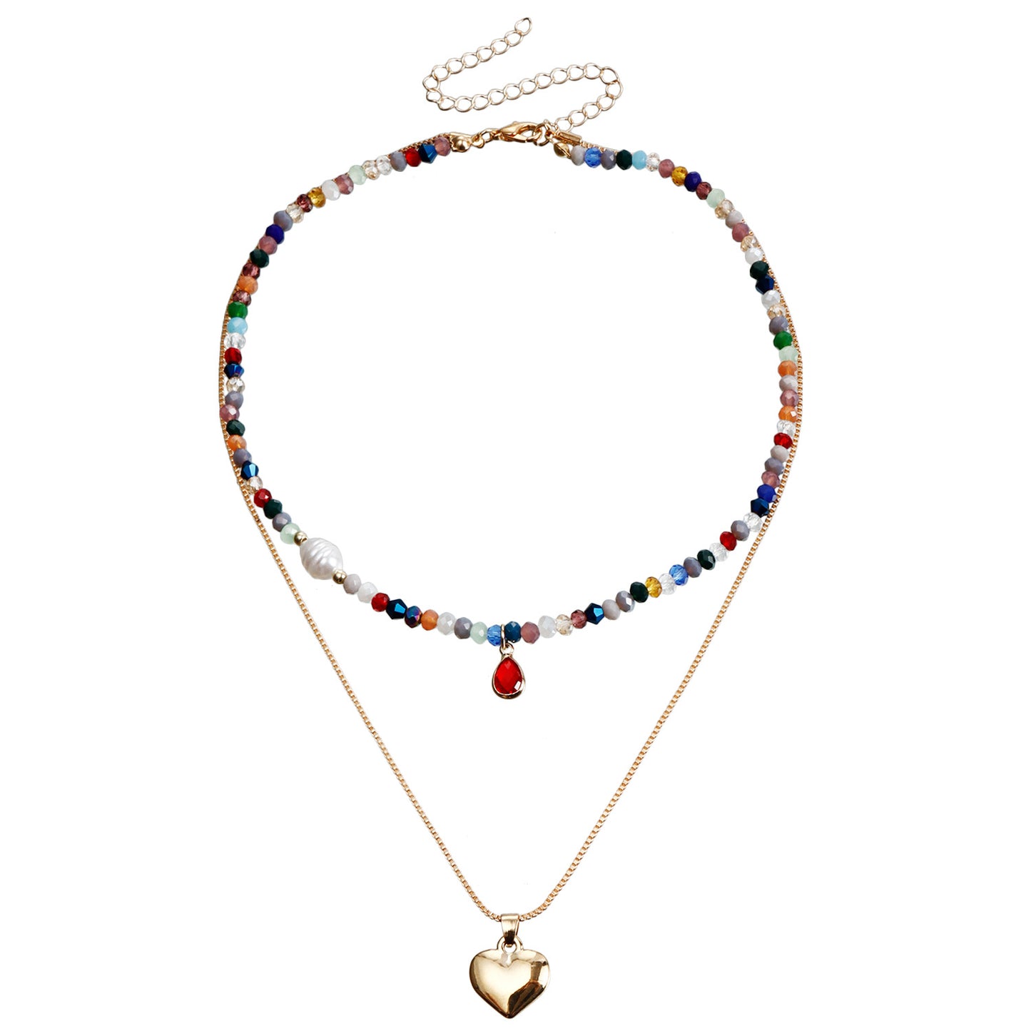 Bohemian Star Moon Multicolor Beaded Layered Necklace