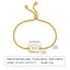 Elegant Stainless Steel English Letter Shell Bracelet - Adjustable Gold Square Design for Women