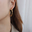 Simple Temperament Twisted Cross C-shaped Titanium Steel Plated 18k Gold Earrings