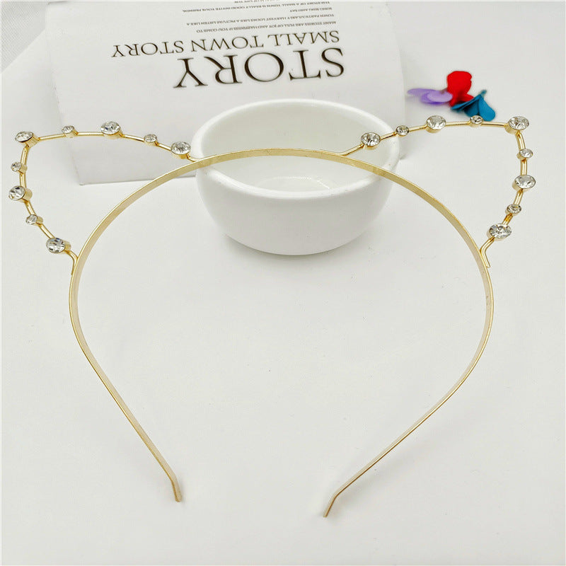 Fashion Rhinestone Cat Ear Pearl Hairband