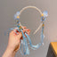 Women's Classic Butterfly Pearl Beaded Hairband with Tassel and Streamer