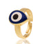 Fashion Copper Plated Real Gold Evil Eye Women's Simple Tail Ring