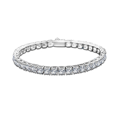 Sterling Silver Zircon Tennis Bracelet for Men and Women