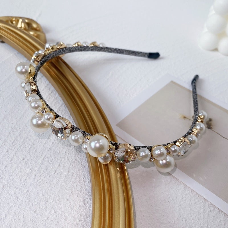 Korean Baroque Pearl Rhinestone Headband