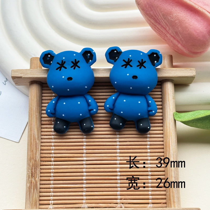 Cute Gradient Bear Resin DIY Accessories for Phone Cases, Shoes, and Crafts