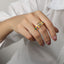 Retro Geometric Zircon Inlay 18K Gold Plated Open Ring