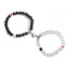 Simple Heart Shape Agate Magnetic Couple Bracelets Set