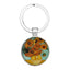 Bohemian Sunflower Starry Sky Glass Pendant Keychain